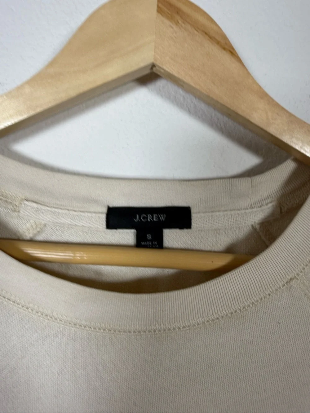 J.Crew Magic Rinse New York Crewneck Sweatshirt Cream Size S AY080